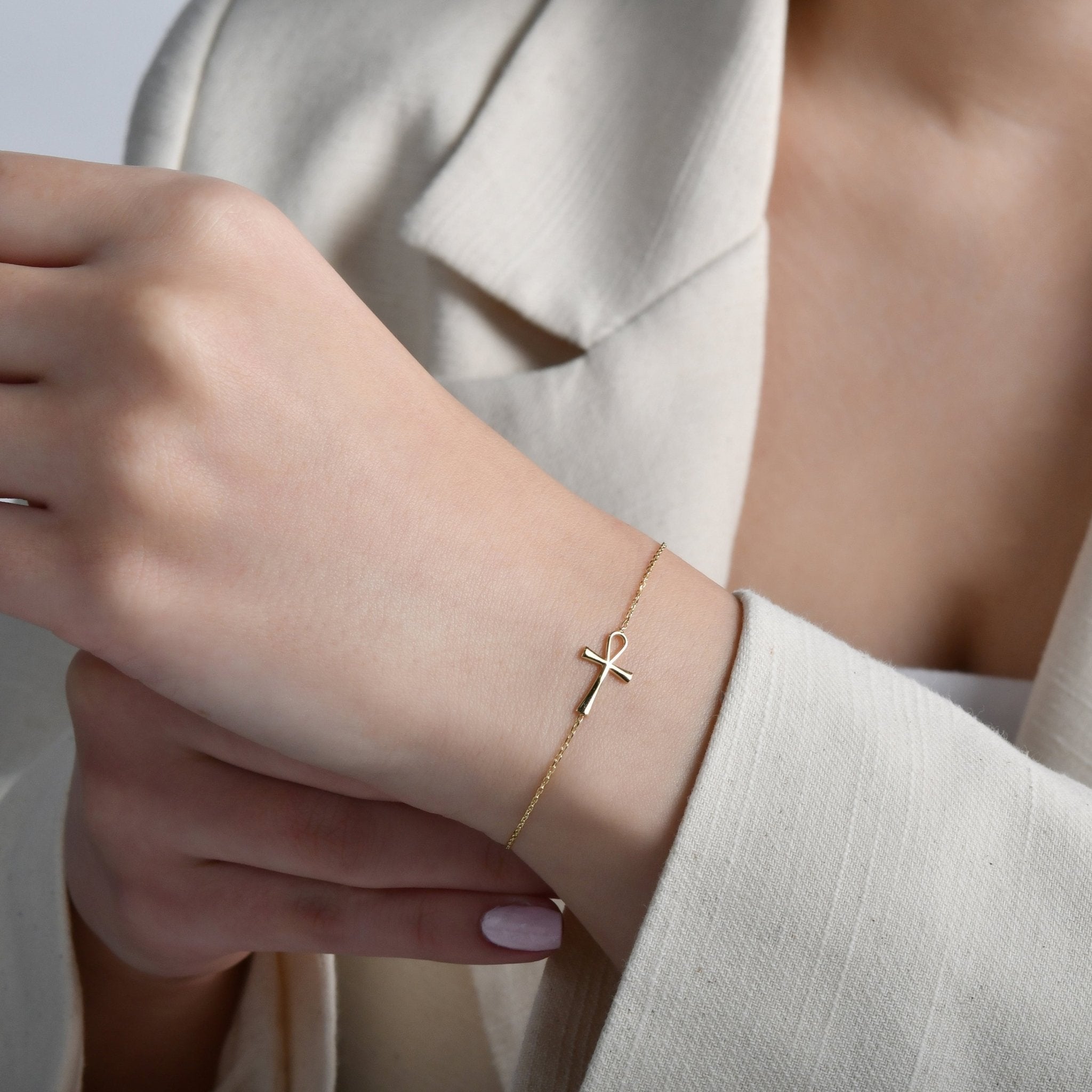 Gold Cross Bracelets - Kolié Fine Jewellery