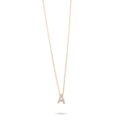 14ct Gold A Initial Pendant Necklace - Kolié Fine Jewellery