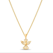 14ct Gold Angel Pendant – Detailed Guardian Angel - Pendant Only - Kolié