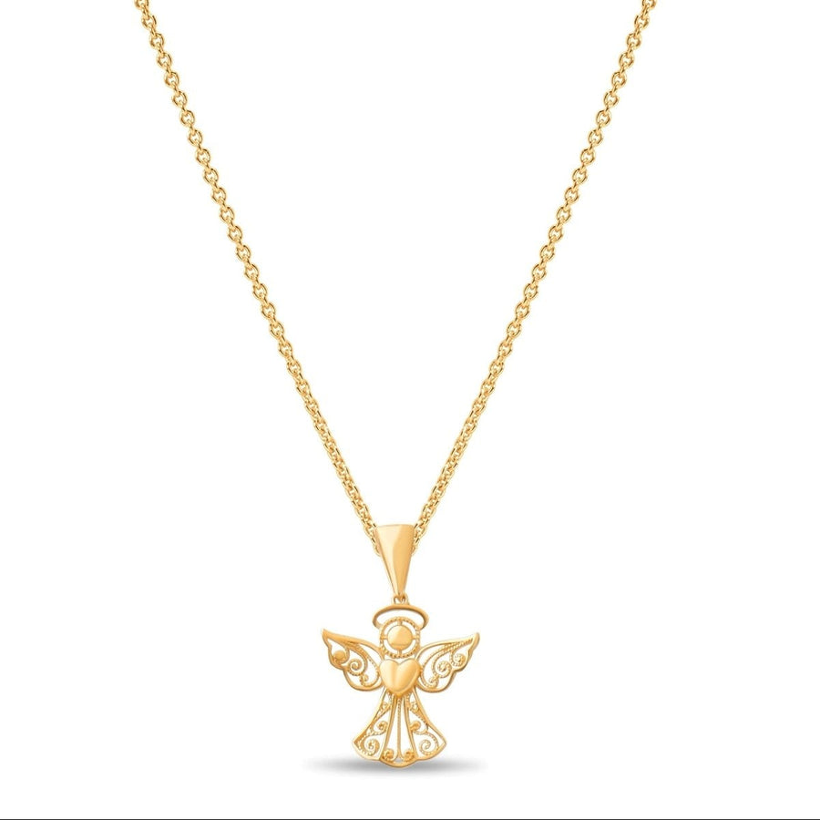 14ct Gold Angel Pendant – Detailed Guardian Angel - Pendant Only - Kolié