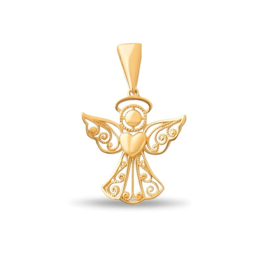 14ct Gold Angel Pendant – Detailed Guardian Angel - Pendant Only - Kolié