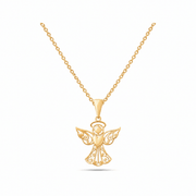 14ct Gold Angel Pendant – Detailed Guardian Angel - Pendant Only - Kolié Fine Jewellery