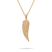 14ct Gold Angel Wing Pendant – Large Yellow Gold Jewellery, Statement Charm, Hallmarked, Gift for Women - Pendant Only - Kolié
