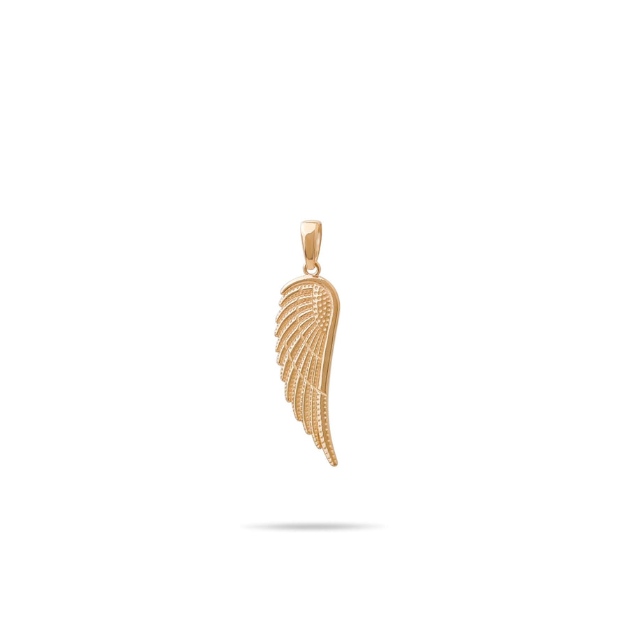 14ct Gold Angel Wing Pendant – Large Yellow Gold Jewellery, Statement Charm, Hallmarked, Gift for Women - Pendant Only - Kolié