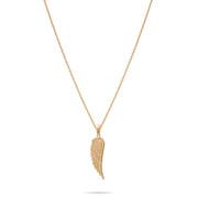 14ct Gold Angel Wing Pendant – Large Yellow Gold Jewellery, Statement Charm, Hallmarked, Gift for Women - Pendant Only - Kolié