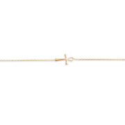 14ct Gold Ankh Symbol Bracelet, Egyptian Cross Jewellery, Hallmarked Adjustable Chain 18+2cm - Kolié