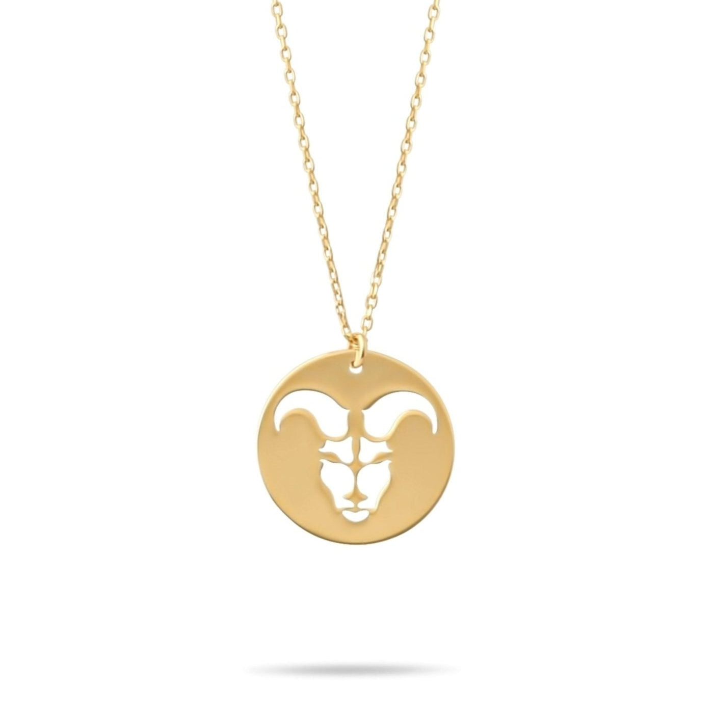 14ct Gold Aries Zodiac Pendant Necklace with Chain | Astrology Birthday Jewellery for Women & Teens | Hallmarked Gift - Kolié