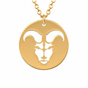 14ct Gold Aries Zodiac Pendant Necklace with Chain - Kolié Fine Jewellery