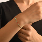 14ct Gold Beaded Bracelet with Red, Green, Blue, and Purple Stones | Minimalist Bracelet - Kolié