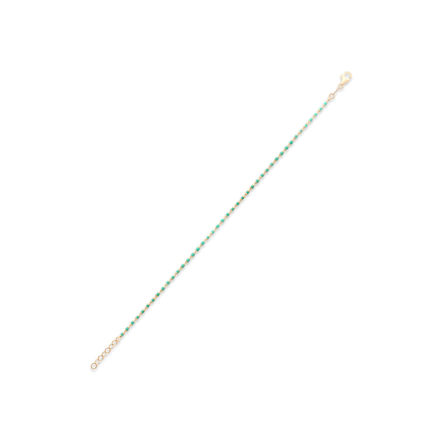 14ct Gold Beaded Bracelet with Red, Green, Blue, and Purple Stones | Minimalist Bracelet - Kolié