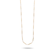 14ct Gold Beaded Necklace with Red/White Gemstones | Minimalist Hallmarked Necklace | Elegant Gift for Her - Kolié