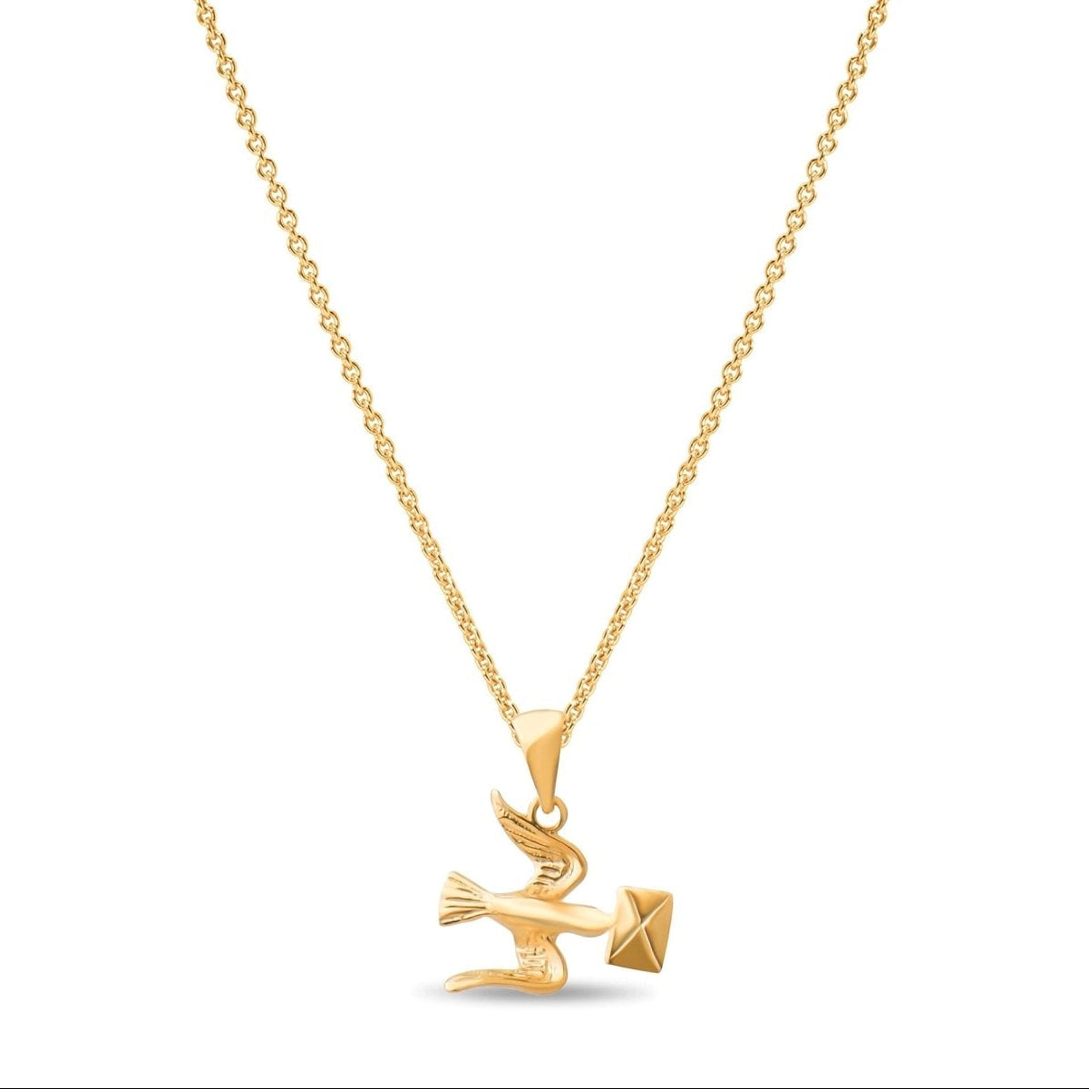 14ct Gold Bird with Letter Pendant - Pendant Only - Kolié