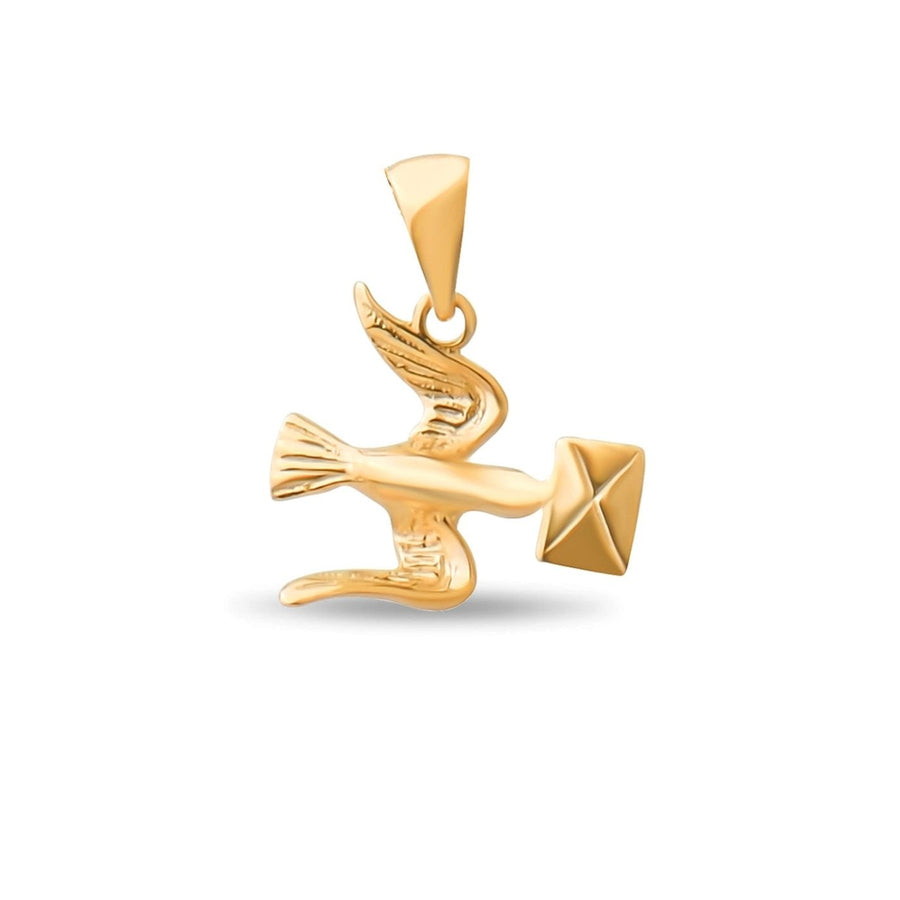 14ct Gold Bird with Letter Pendant - Pendant Only - Kolié
