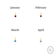 14ct Gold Birthstone Pendant Necklace, Tiny Cubic Zirconia Charm, Personalised Gift for Her - Kolié