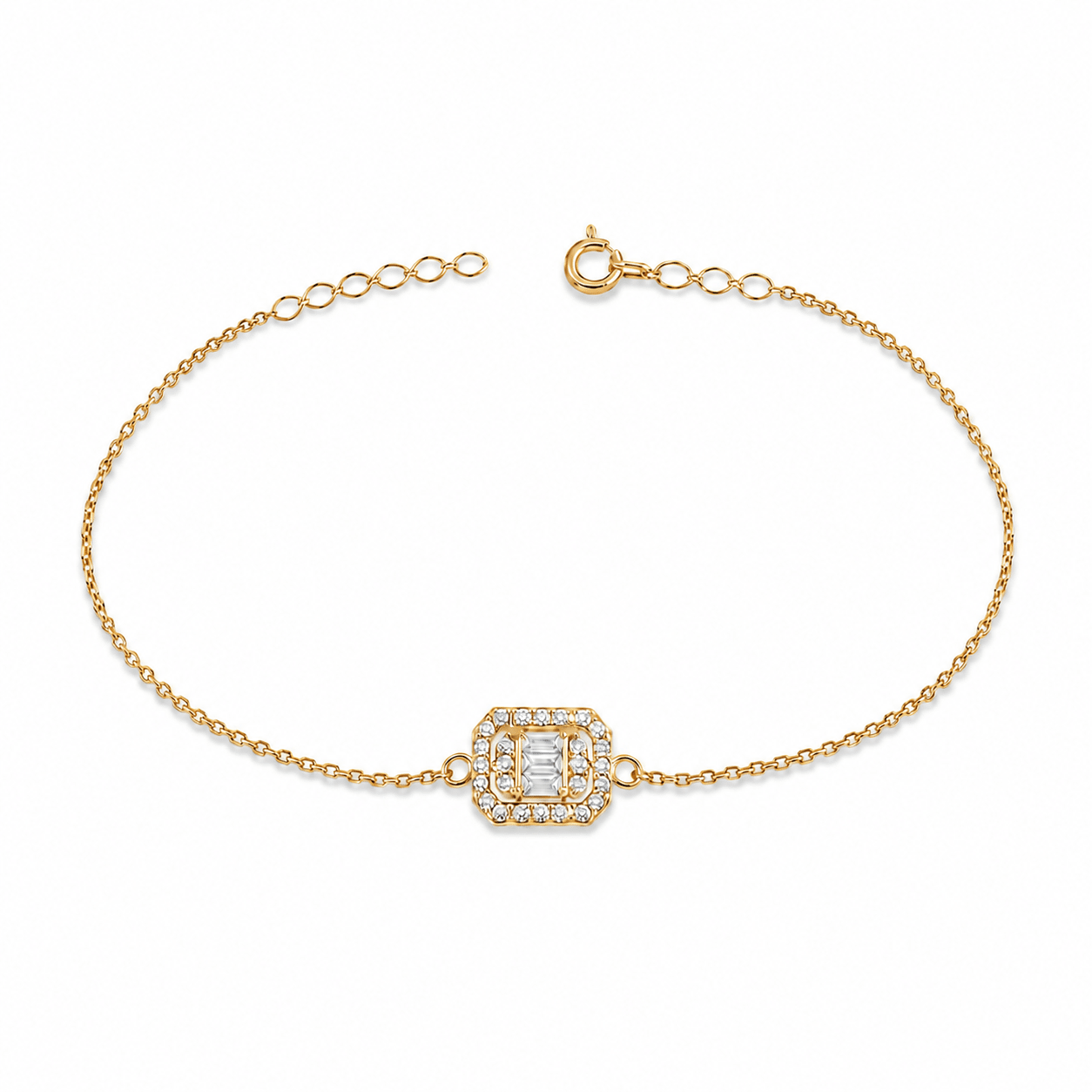 14ct Gold Bracelet with Cubic Zirconia - Kolié Fine Jewellery