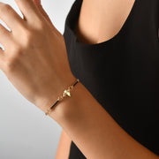 14ct Gold Bracelet with Cubic Zirconia – Elegant 14 Carat Gold Chain Bracelet with Sparkling Stones, Adjustable Length, Perfect Gift for Women - Kolié