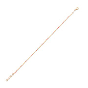 14ct Gold Bracelet with White/Red Gemstones | Minimalist Beaded Bracelet - Kolié