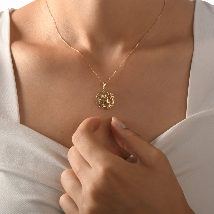 14ct Gold Cancer Zodiac Pendant – Hallmarked by Edinburgh Assay Office – Astrology Gift for Women - Kolié