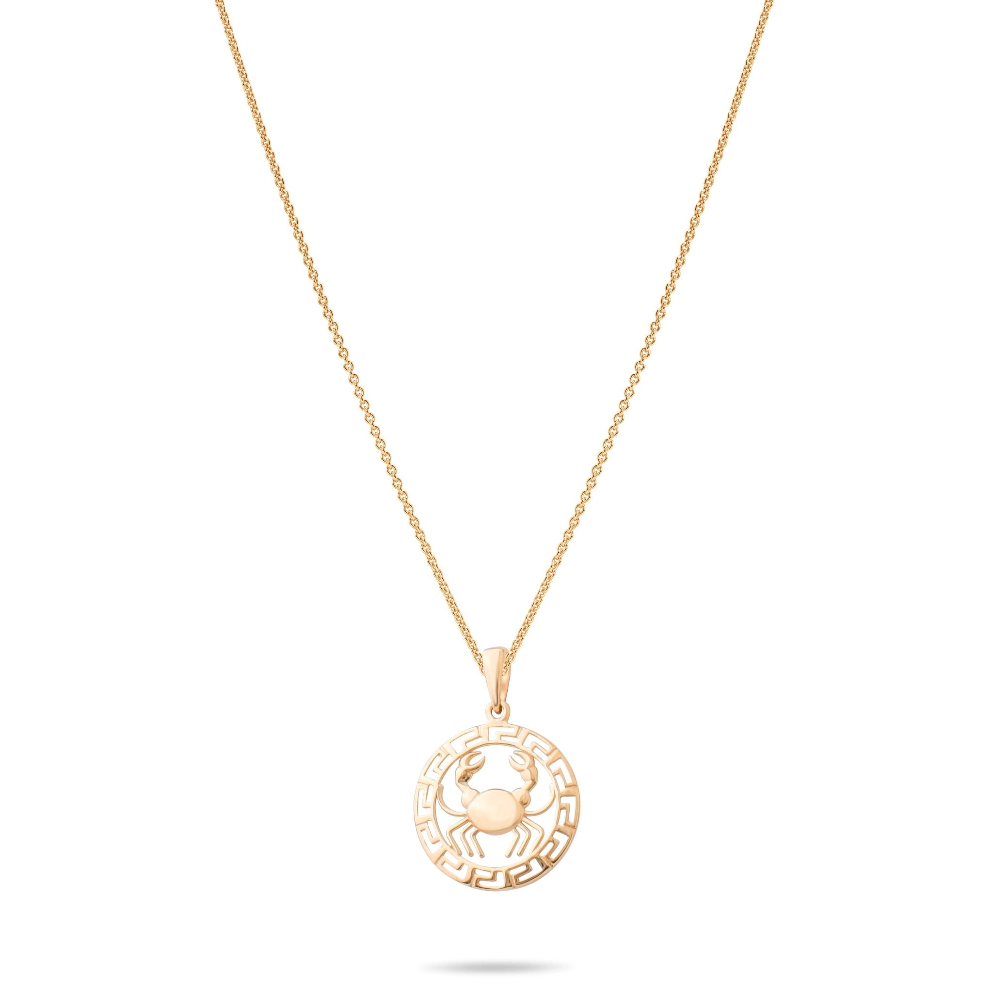 14ct Gold Cancer Zodiac Pendant – Hallmarked by Edinburgh Assay Office – Astrology Gift for Women - Kolié