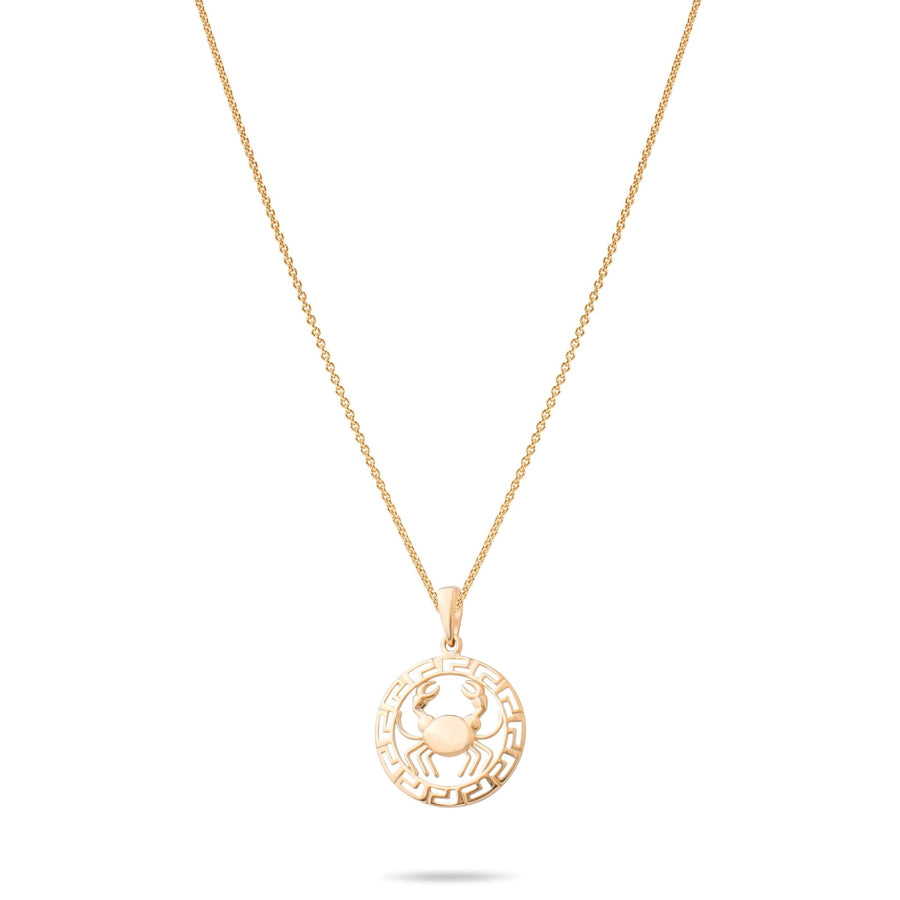 14ct Gold Cancer Zodiac Pendant – Hallmarked by Edinburgh Assay Office – Astrology Gift for Women - Kolié