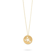 14ct Gold Cancer Zodiac Pendant Necklace with Chain | Astrology Birthday Jewellery for Women & Teens | Hallmarked Gift - Kolié