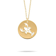 14ct Gold Cancer Zodiac Pendant Necklace with Chain | Astrology Birthday Jewellery for Women & Teens | Hallmarked Gift - Kolié