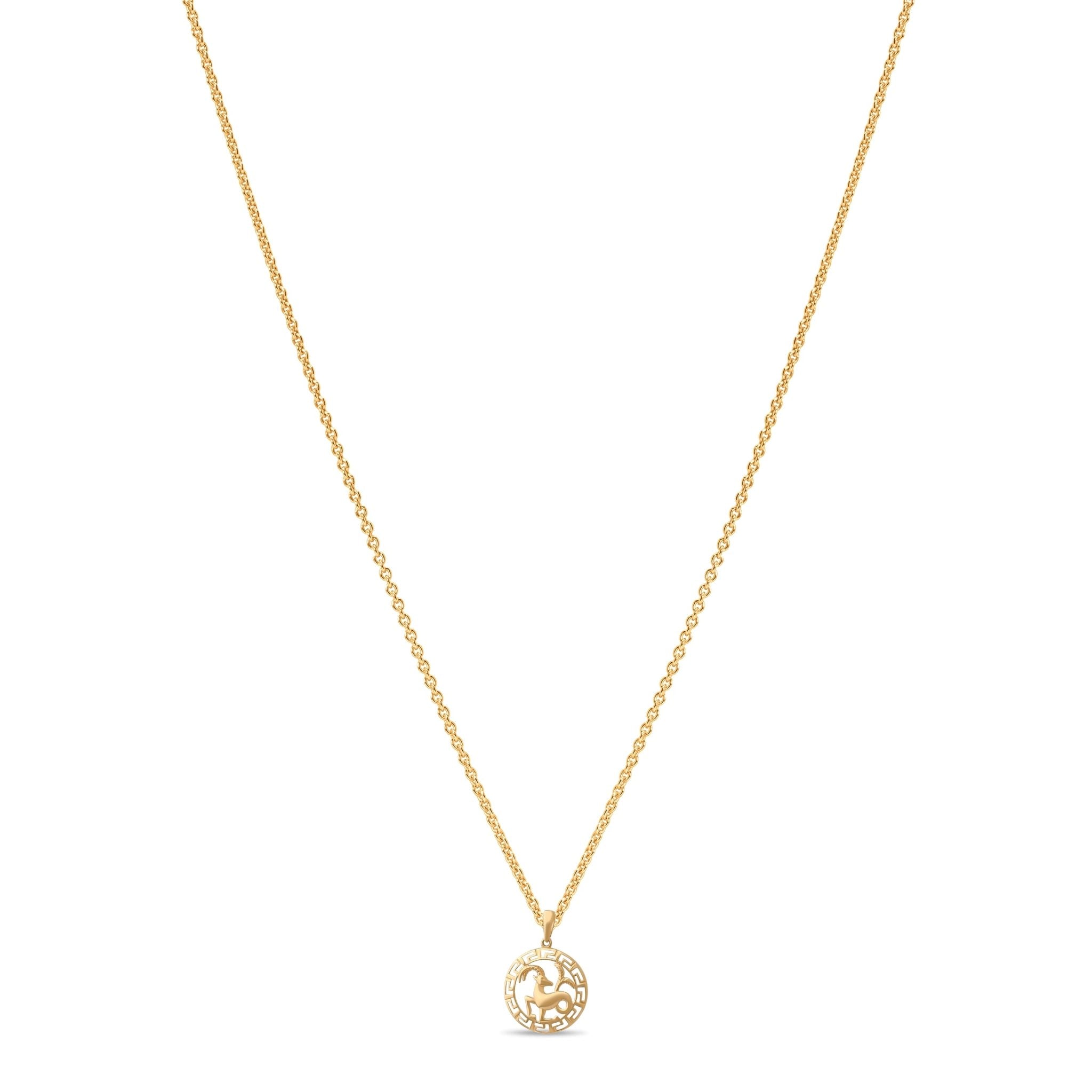 14ct Gold Capricorn Zodiac Pendant – Astrology Gift for Women - Pendant Only - Kolié