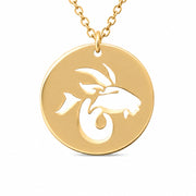14ct Gold Capricorn Zodiac Pendant Necklace with Chain - Kolié Fine Jewellery