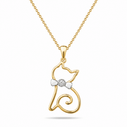 14ct Gold Cat Pendant – Pendant Only - Kolié Fine Jewellery