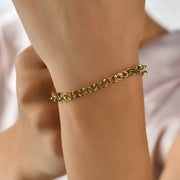 14ct Gold Chain Link Bracelet for Women | Chunky Adjustable Gold Bracelet | Timeless Statement Jewellery - Kolié