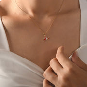 14ct Gold Clownfish Pendant for Girls | Red Enamel Charm | Pendant Only - Kolié