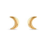 14ct Gold Crescent Moon Stud Earrings | Dainty Lunar Studs | Kolié - Kolié Fine Jewellery