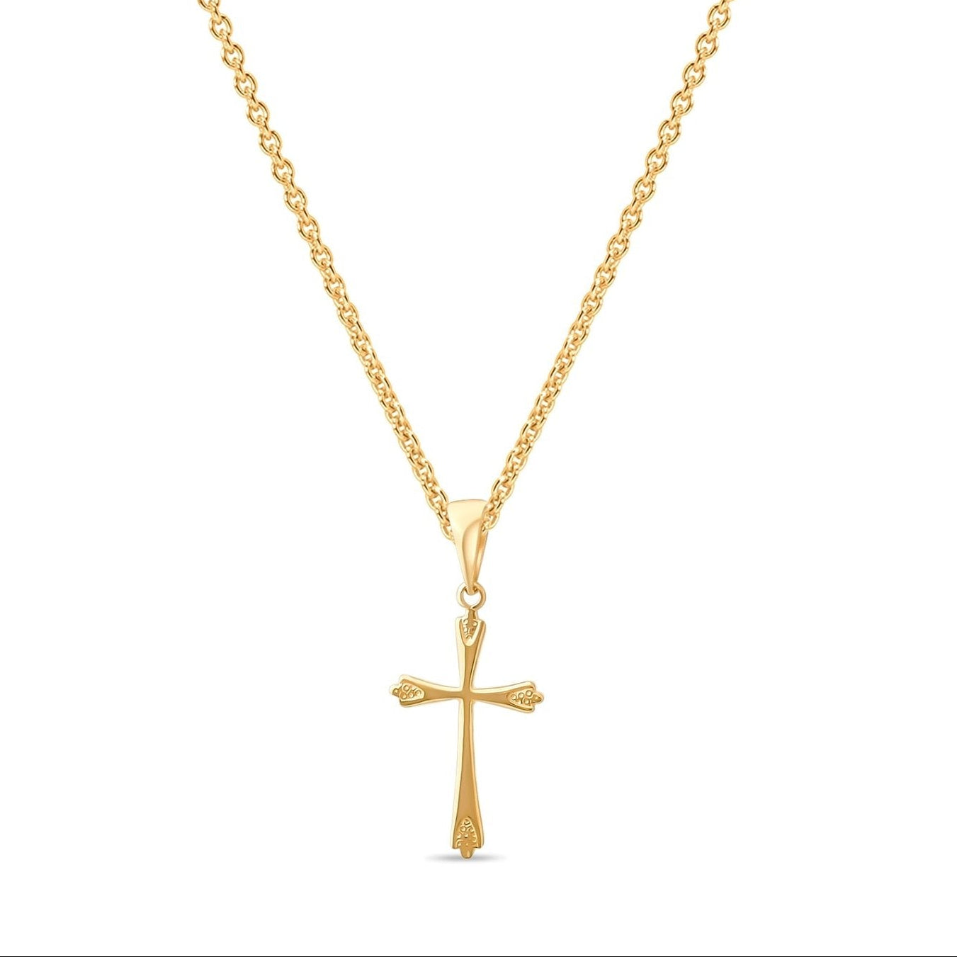 14ct Gold Cross Pendant – Elegant Religious Charm for Women - Pendant Only - Kolié