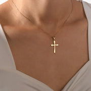 14ct Gold Cross Pendant – Elegant Religious Charm for Women - Pendant Only - Kolié
