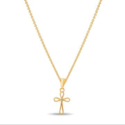 14ct Gold Cross Pendant with Cubic Zirconia – Delicate Religious Necklace - Pendant Only - Kolié