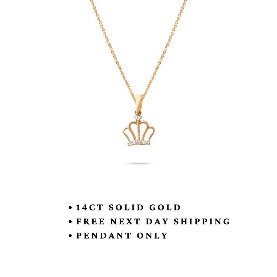 14ct Gold Crown Pendant – Pendant Only - Kolié Fine Jewellery
