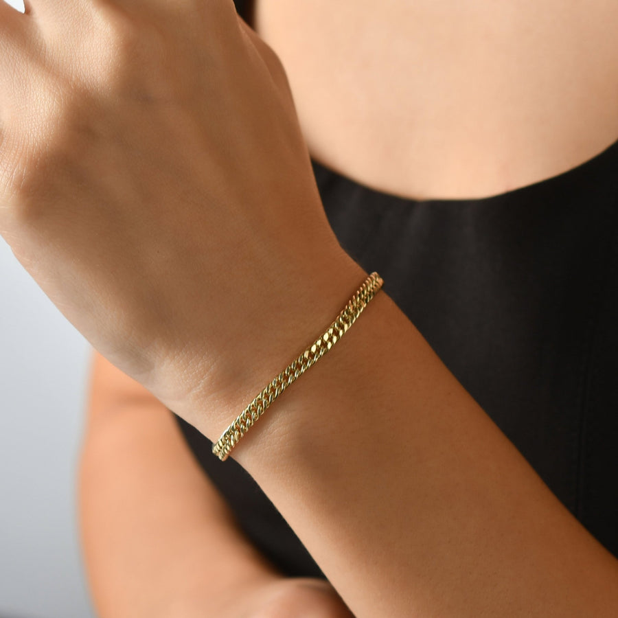 14ct Gold Curb Chain Bracelet for Women – Elegant 14 Carat Gold Bracelet, Perfect Gift for Her - Kolié