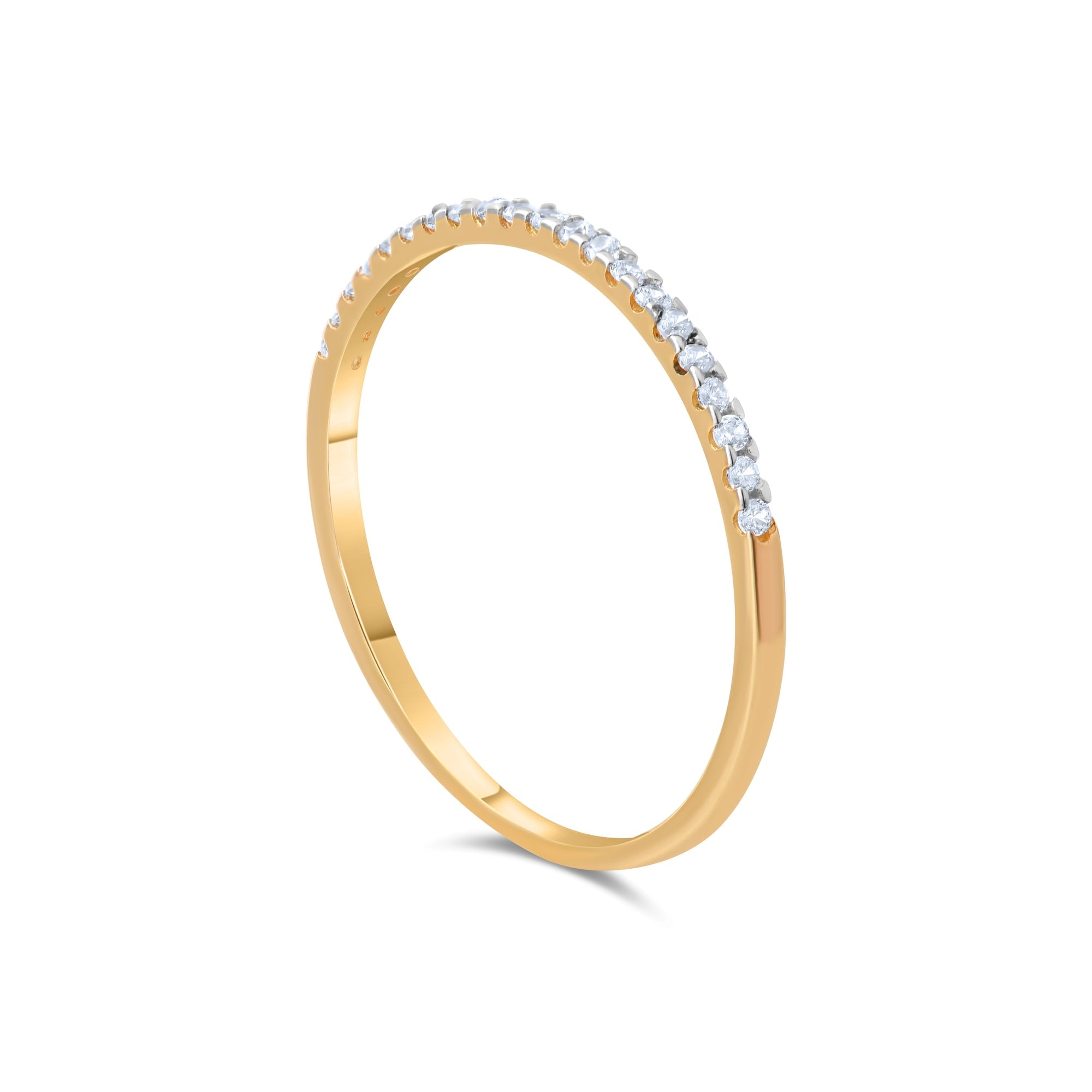 14ct Gold CZ Half Eternity Ring – Size R - Kolié Fine Jewellery