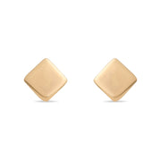 14ct Gold Diamond Shape Stud Earrings | Geometric Minimalist Studs | Kolié - Kolié Fine Jewellery