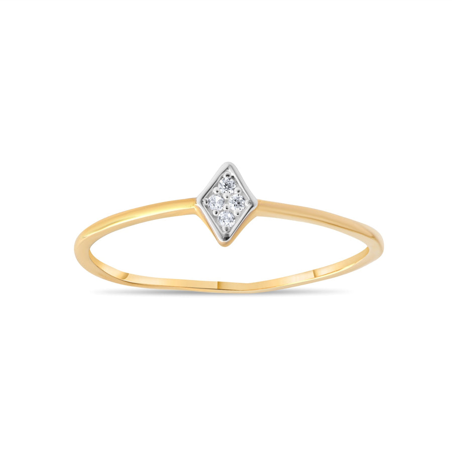 14ct Gold Diamond - Shaped Cluster Ring – Size O - Kolié Fine Jewellery
