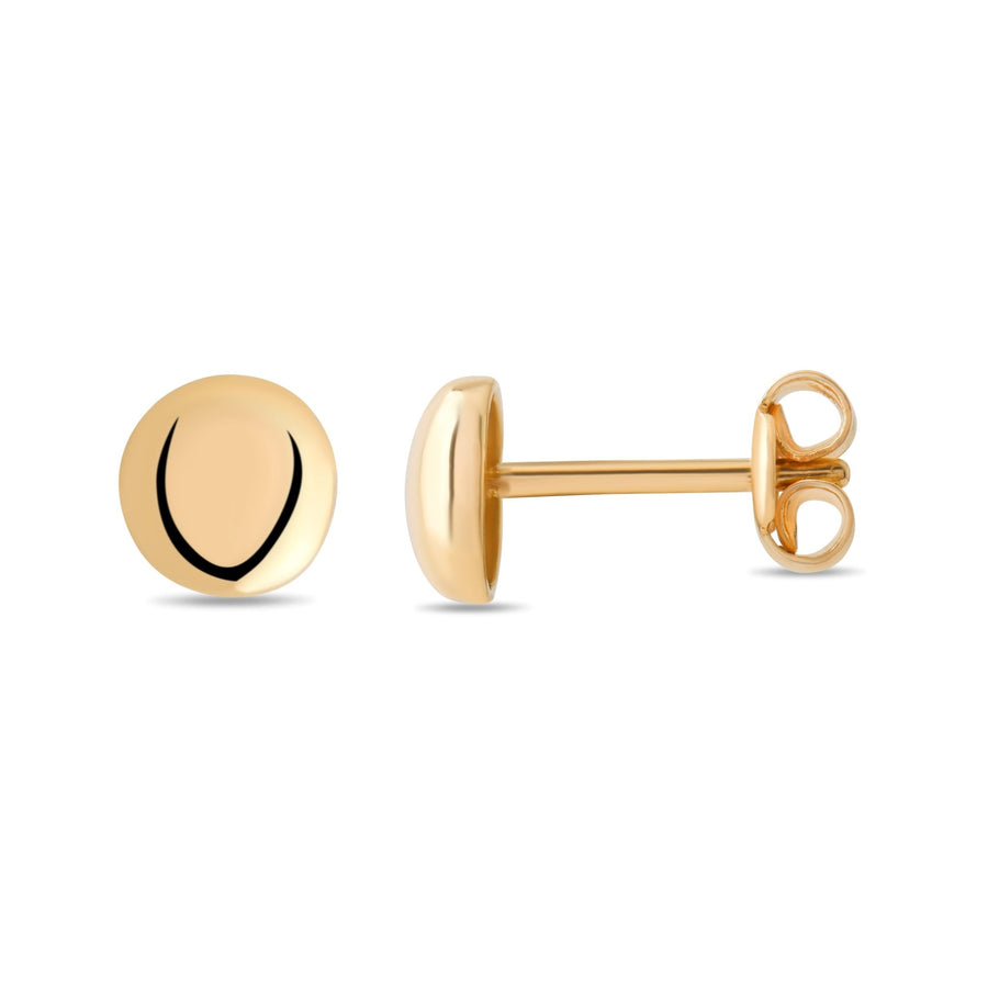 14ct Gold Domed Round Stud Earrings | Classic Everyday Studs | Kolié - Kolié Fine Jewellery