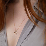 14ct Gold Double Heart Pendant • Solid Gold Heart Charm • Minimalist 14ct Gold Pendant • Real Yellow Gold Jewellery • Openwork Love Token Charm - Kolié Fine Jewellery