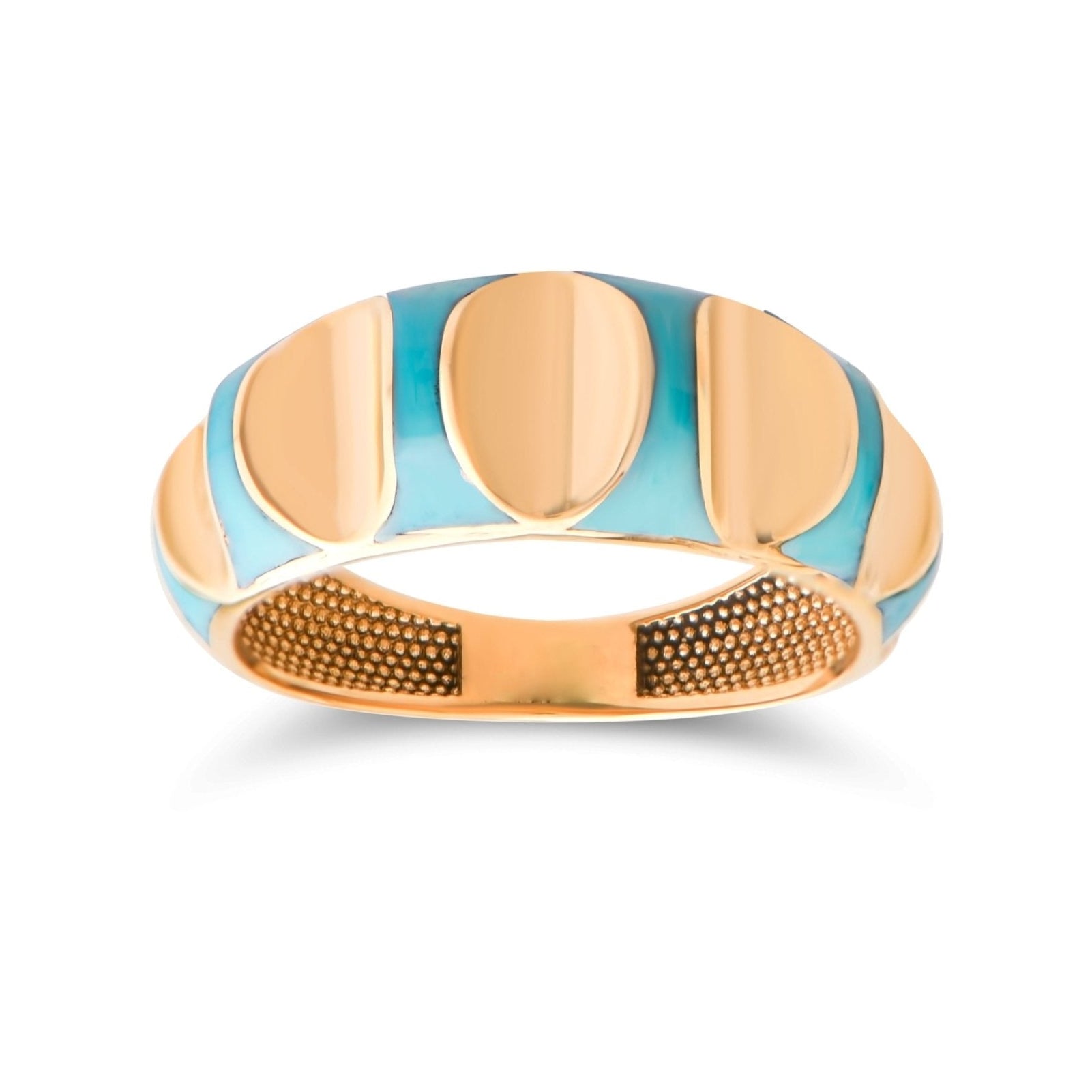 14ct Gold Enamel Ring for Women, Modern Gold Band, Chunky Ring, Statement Jewellery, Gift for Her - Kolié