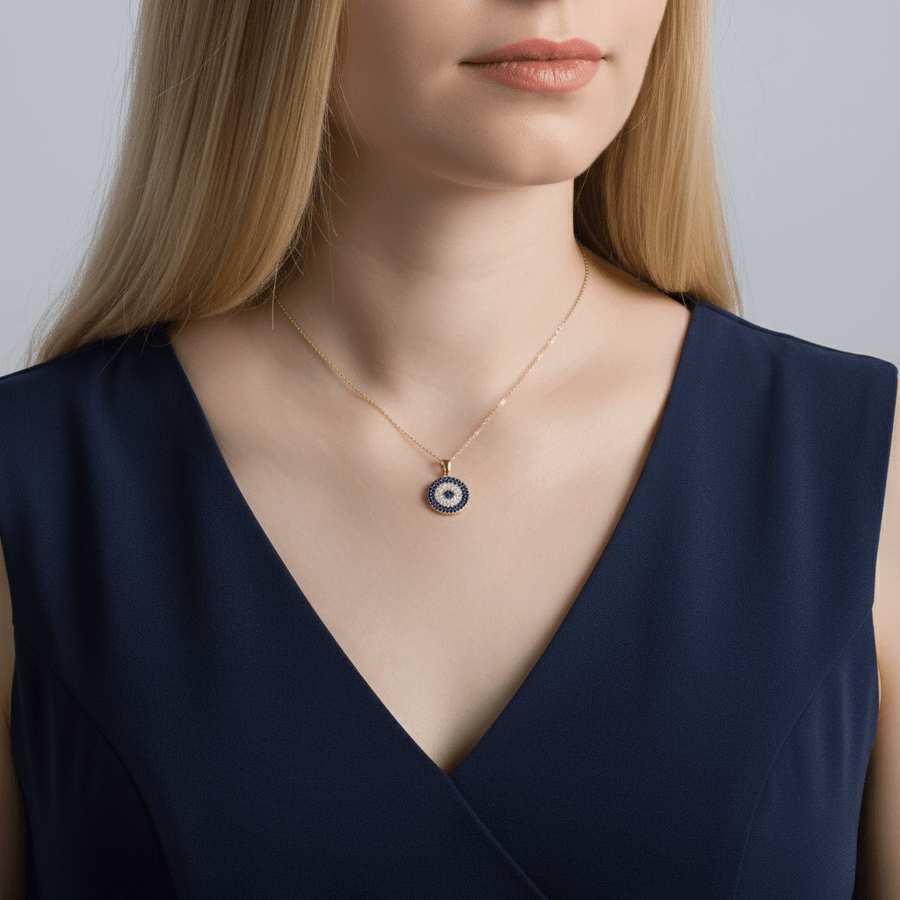 14ct Gold Evil Eye Pendant - Pendant Only - Kolié Fine Jewellery