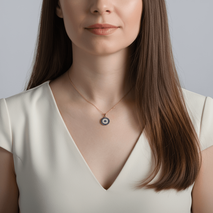 14ct Gold Evil Eye Pendant - Pendant Only - Kolié Fine Jewellery