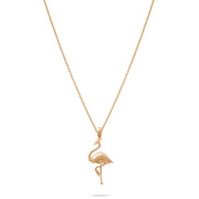 14ct Gold Flamingo Pendant Necklace, Elegant Charm, Hallmarked Gold Statement Pendant Only - Kolié
