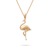 14ct Gold Flamingo Pendant Necklace, Elegant Charm, Hallmarked Gold Statement Pendant Only - Kolié