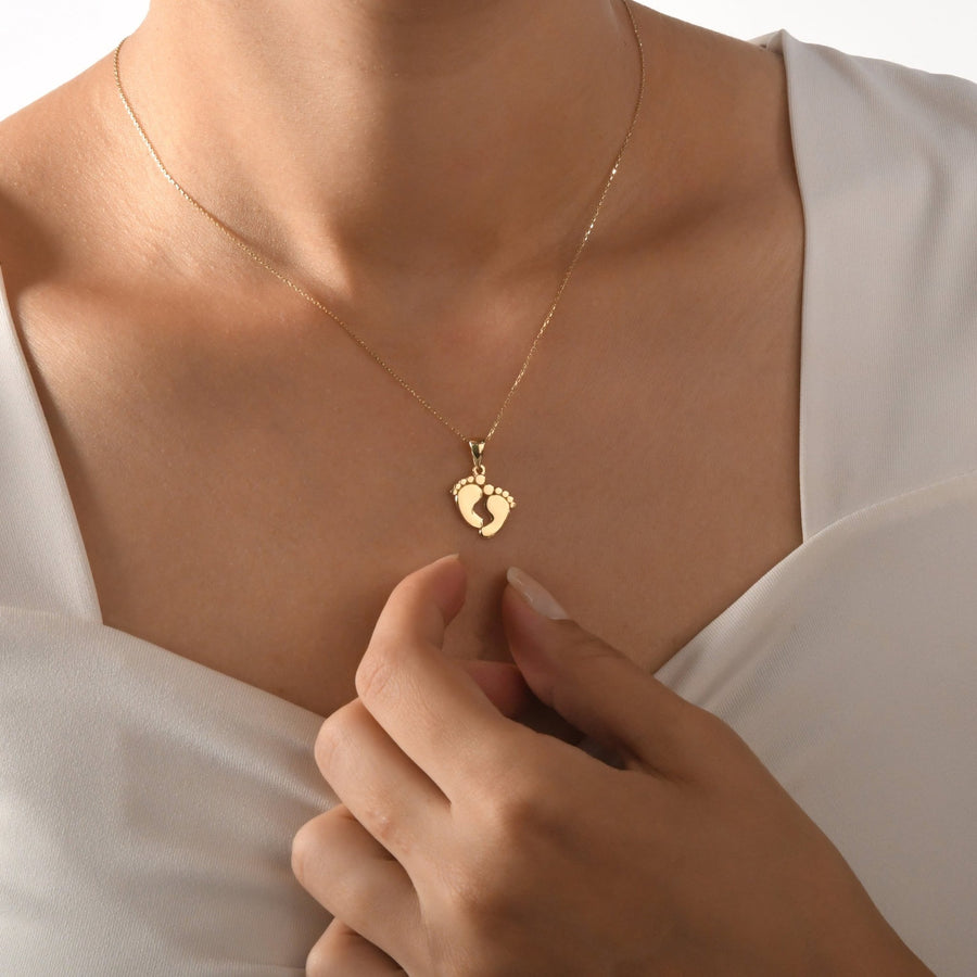 14ct Gold Footprint Pendant for Women | Pendant Only - Kolié
