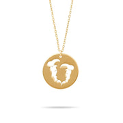 14ct Gold Gemini Zodiac Pendant Necklace with Chain | Astrology Birthday Jewellery for Women & Teens | Hallmarked Gift - Kolié