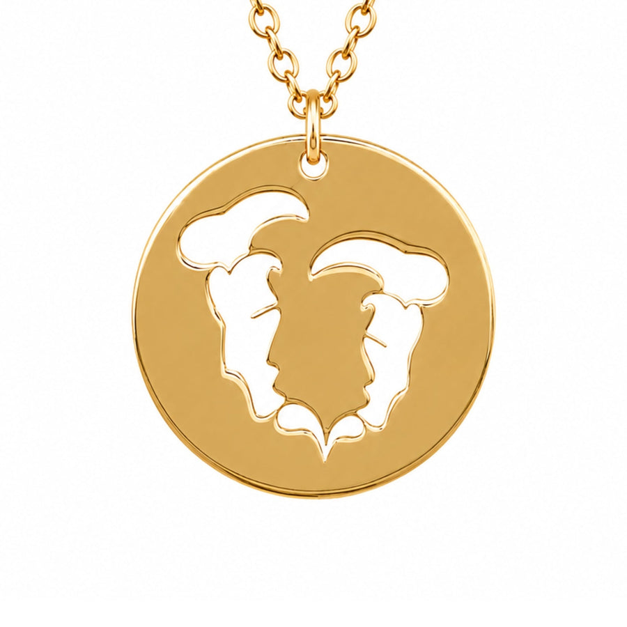 14ct Gold Gemini Zodiac Pendant Necklace with Chain - Kolié Fine Jewellery